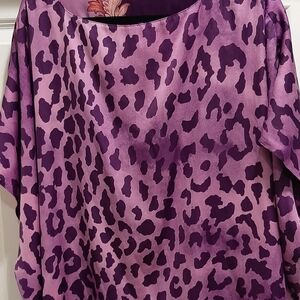 Plus Size, Purple & Red, Print Top